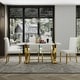 preview thumbnail 8 of 193, 65 inch Faux Marble Dining Table Set with Boucle Dining Chairs White Table White Chairs - Table with 4 Chairs