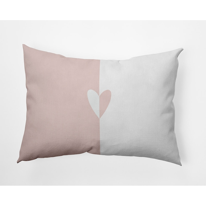 Modern Heart Valentines Day Decorative Throw Pillow - 14" x 20" - Pale Pink