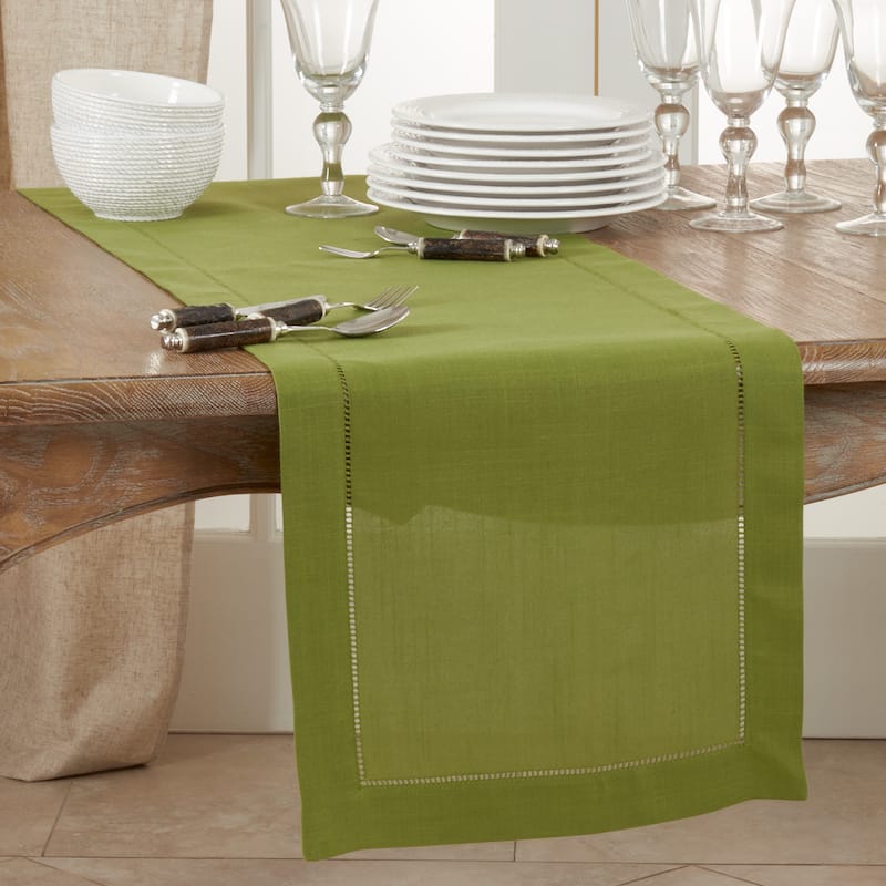 Classic Hemstitch Border Table Runner - 16"x72"