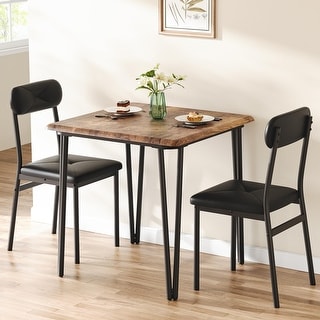 Dining Table Set of 2, Kitchen Table with Upholstered Chairs Dinning Table Set - 29.1x29.1x30in
