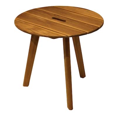 Samera Round Teak Accent Table