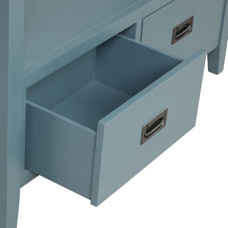 36'' Vintage Entryway Table with 4 Drawers and 1 Storage Shelf