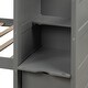 preview thumbnail 29 of 29, Twin Over Full/Twin Bunk Bed with Storage Shelves & Drawers, Wood Bunk Bed Frame with Safety Guardrails, Convertible Bottom Bed