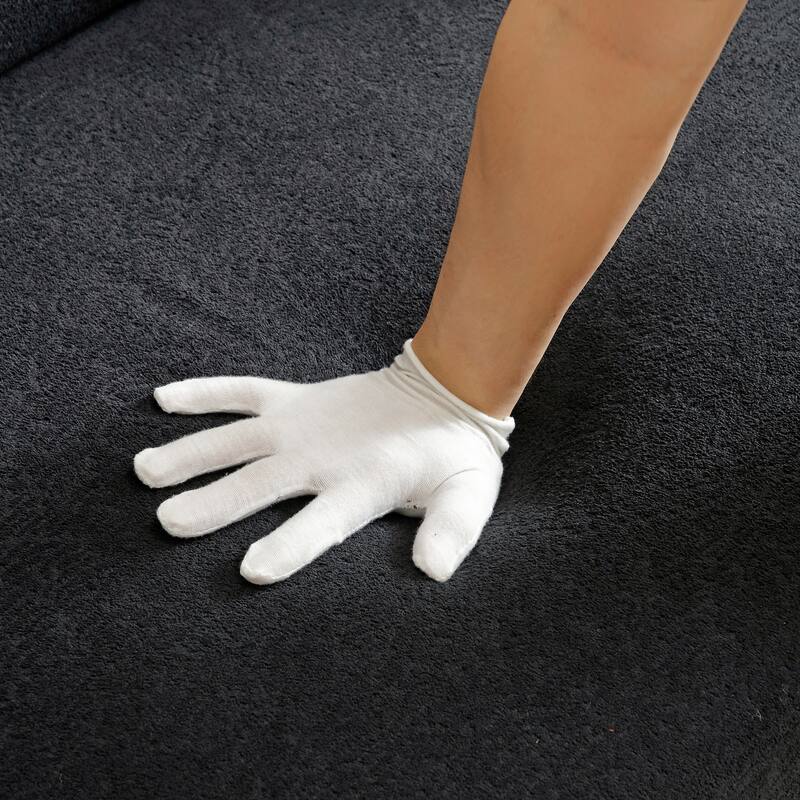 2-in-1 Convertible Folding Sofa Bed Lychee Velvet Futon Loveseat Couch