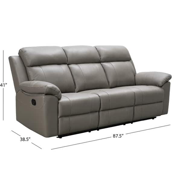 dimension image slide 3 of 4, Abbyson Braylen 2 Piece Top Grain Leather Manual Reclining Sofa and Loveseat Set