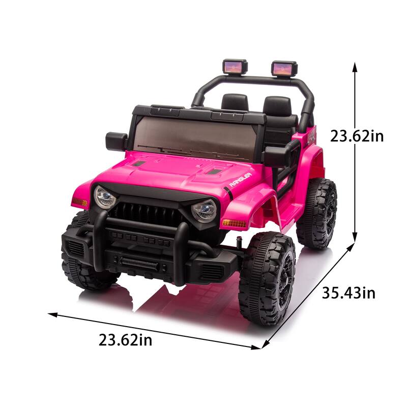 Ride on Truck Car with Removable Steering Wheel, Electric Car for Kids with LED Lights, Battery Powered Electric Car