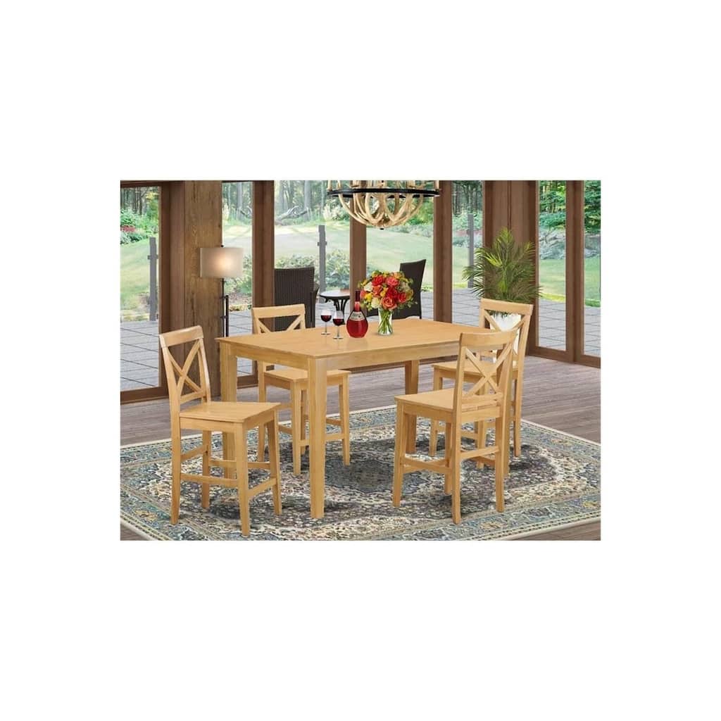 Antique Height Table Set - Gathering Table & Chairs - Solid Wood Dining Set