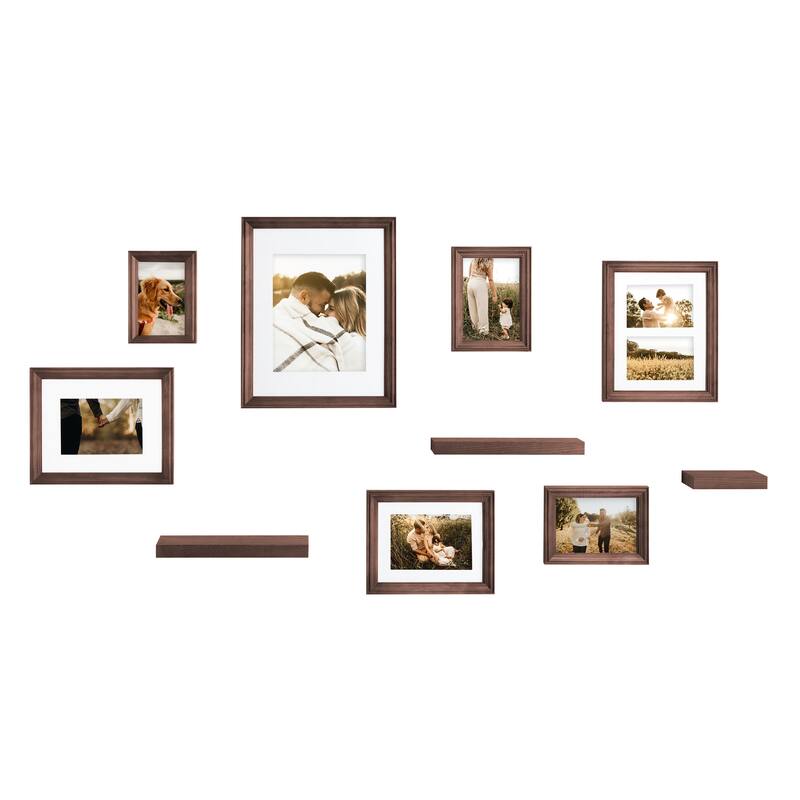 Kate and Laurel Bordeaux Gallery Wall Frame And Shelf Kit
