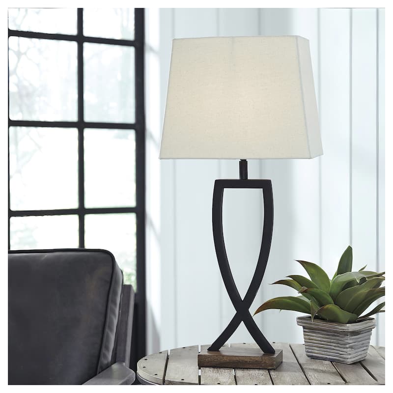Makara Metal Black/Brown 29 Inch Table Lamp - Set of 2 - 13.13" W x 9.13" D x 28.75" H