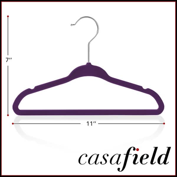 dimension image slide 2 of 9, 50 Velvet 11" Baby Hangers by Casafield