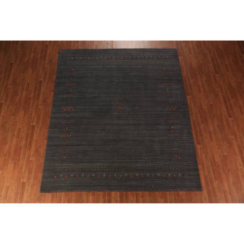 Gabbeh Oriental Area Rug Hand-Knotted Wool Carpet - 8'4"x 9'10"