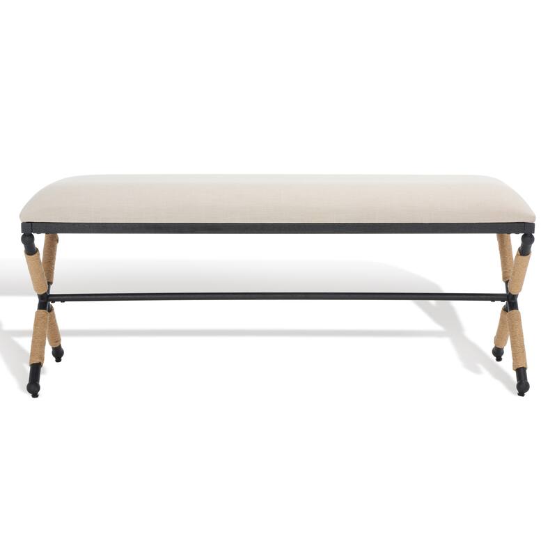 SAFAVIEH Couture Candelaria Hemp Wrapped Bench - 47.8 In W x 16 In D x 20.3 In H - 48Wx16Dx20H