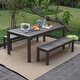 preview thumbnail 12 of 17, Cambridge Casual Surfside 3-piece Patio Dining Set Dark Gray
