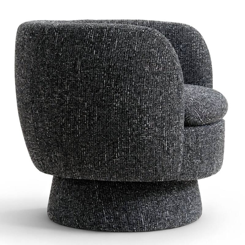 Upholstered 360 Swivel Barrel Accent Armchair