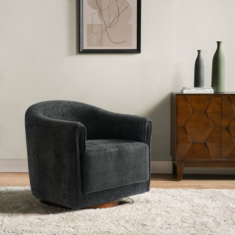 Jeffrey Transitional Comfortable Upholstered Swivel Chair by HULALA HOME