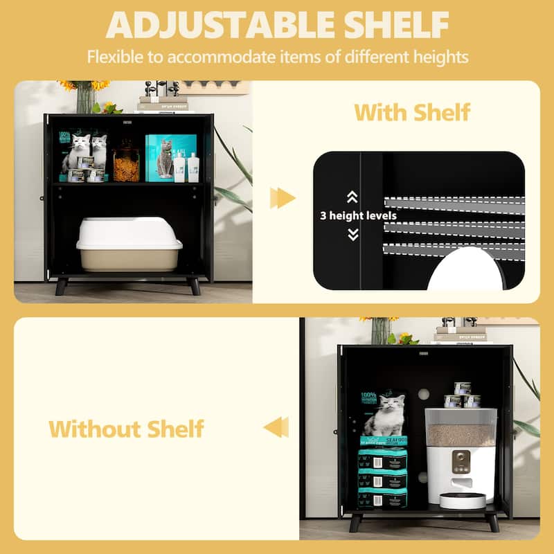 Buffet Cat Litter Box Enclosure Cabinet Hidden Cat Washroom Furniture