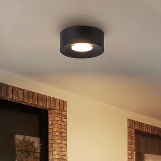 Modern 1-Light Round LED Outdoor/Indoor Ceiling Light with 3000K Warm White for Hallway / Corridor - W5" x H2"