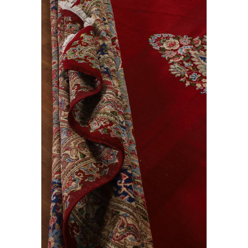 Hand Knotted Oriental 100% Wool Carpet Traditional Floral Red Kerman Area Rug - 17' 0'' X 12' 10''