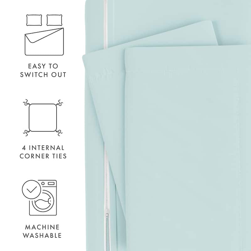Soft Essentials Oversized 3-piece Microfiber Duvet Cover Set