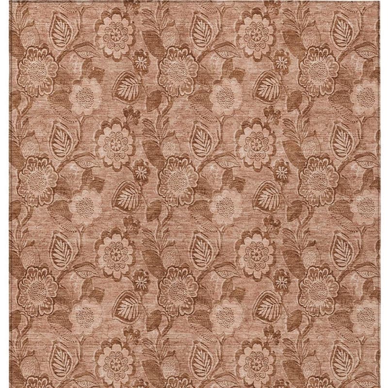 HomeRoots Floral Transitional Rectangle Outdoor Rug