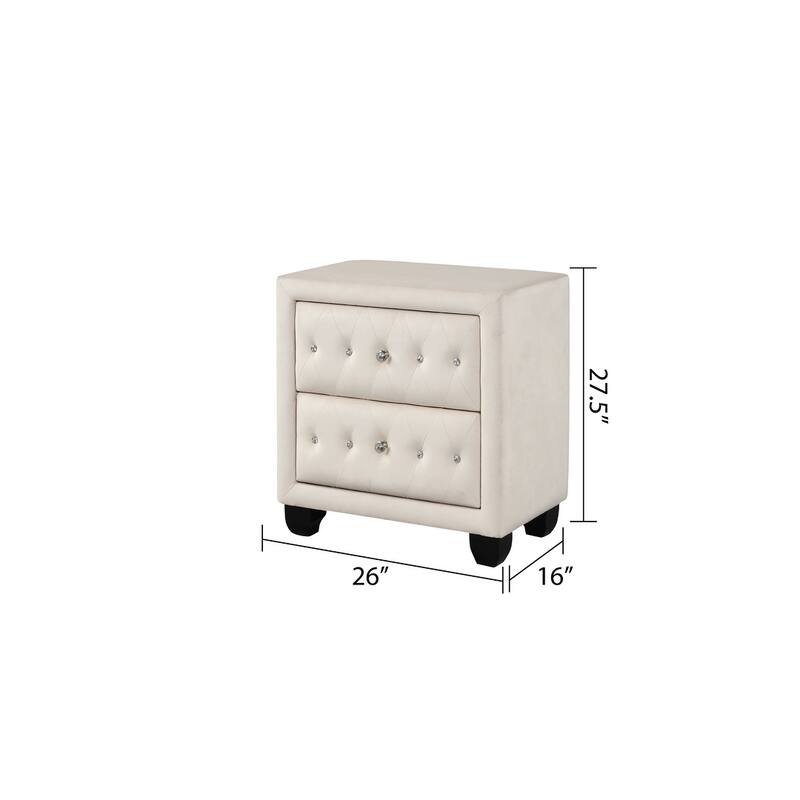 Encore King / Queen 4PC / 5PCS Vanity Bedroom Set in Beige / Black / Gray