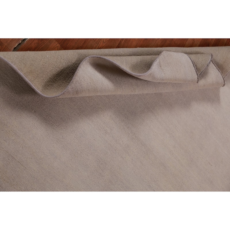 Hand Knotted Oriental 100% Wool Carpet Modern Solid Beige & Ivories Gabbeh Area Rug - 10' 3'' X 5' 2''