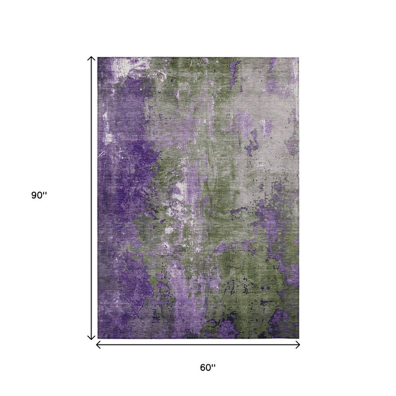 HomeRoots Abstract Transitional Rectangle Outdoor Rug