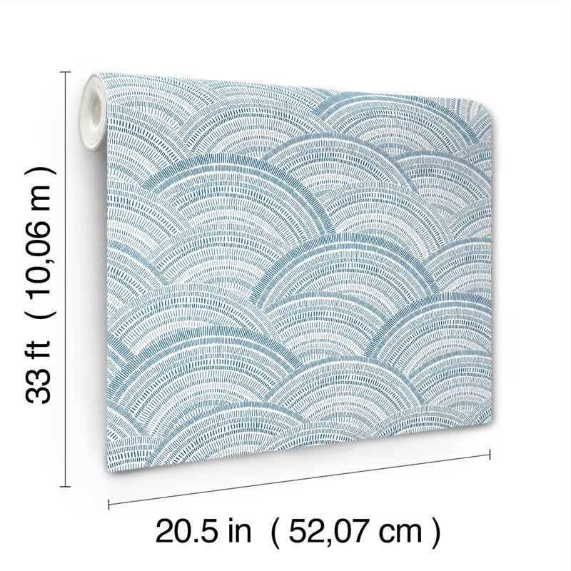 A-Street Prints Encircle Indigo Geometric Wallpaper