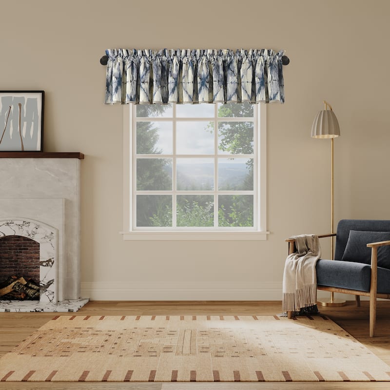 No. 918 Keaton Geometric Watercolor Room Darkening Rod Pocket 1-Piece Curtain Valance - 54" x 18"