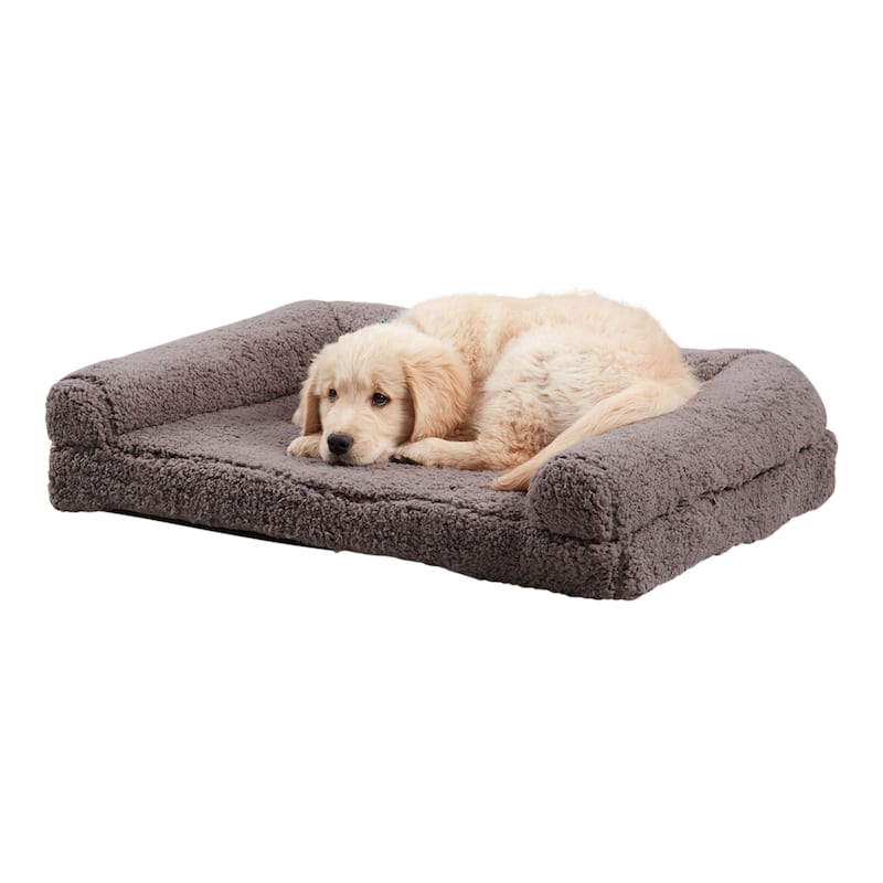 Millie Sherpa Sofa Style Dog Bed - Fossil - Medium (29"x20")