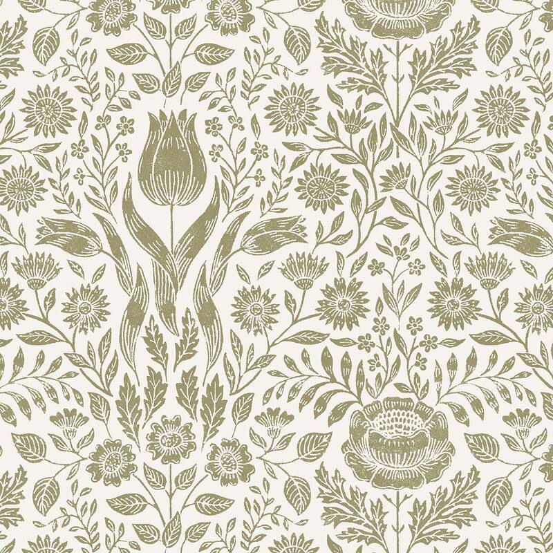 Laura Ashley Ashstead Damask Hedgerow Wallpaper