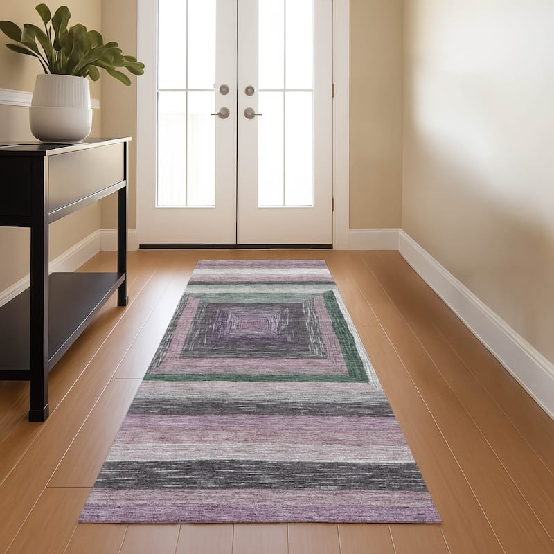 Premium Washable Super Soft Modern Dimensions Mayfield Rug - Blush - 2'3" x 7'6"