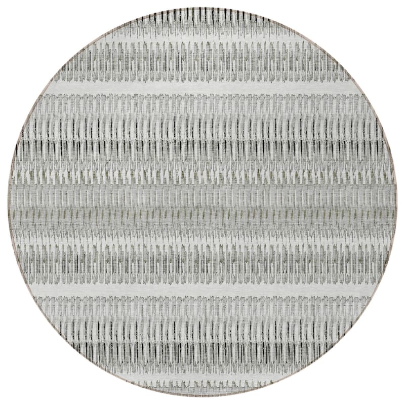 HomeRoots Striped Transitional Rectangle Outdoor Rug