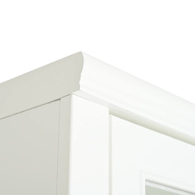 Modular White Curio Bookcase Cabinet w/Glass Doors Buffet Display