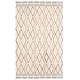 preview thumbnail 16 of 14, SAFAVIEH Handmade Casablanca Shag Birgitt Tribal Rug 5' x 8' - Ivory/Grey - Rectangle