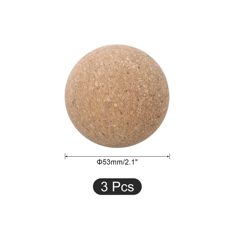3 Pcs Wine Cork Ball, Wooden Cork Ball Stopper Cork Caps Stoppers - 53mm