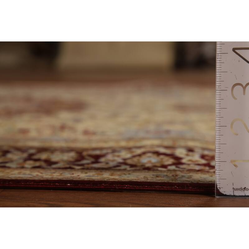 Handmade 100% Silk Qum Persian Accent Rug Traditional Beige Carpet - 4'4"x 6'3"