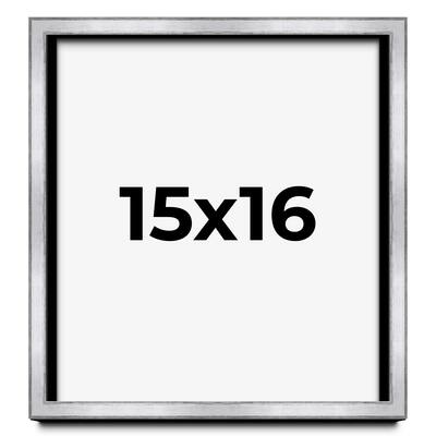 15x16 Shadow Box Frame Silver | 1.375 Inches Deep Real Wood