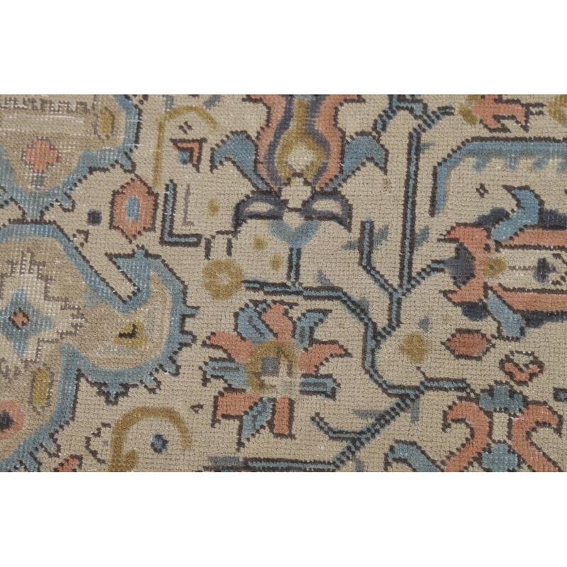 Geometric Tabriz Persian Area Rug Hand-Knotted Bedroom Wool Carpet - 6'7"x 9'5"