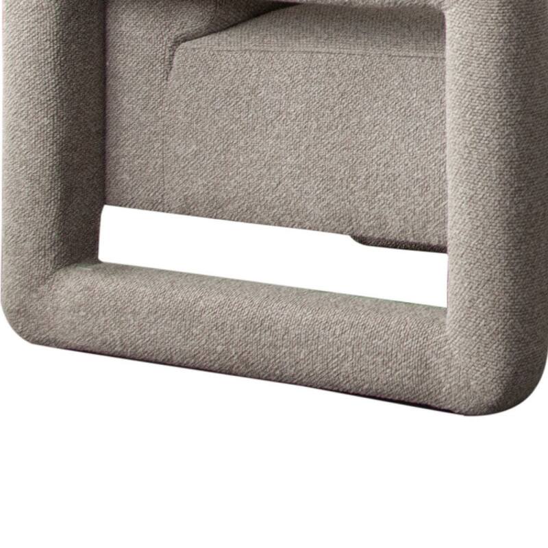 Keny Accent Chair, Open Arm Textured Mink Gray Polyester