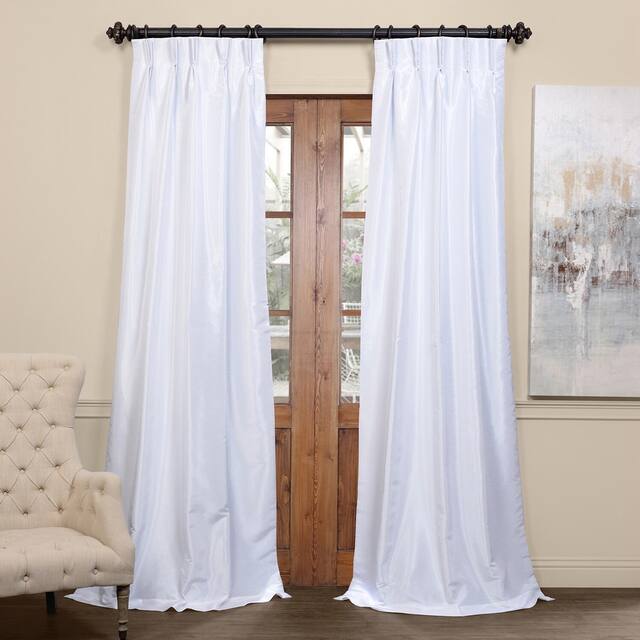 Exclusive Fabrics Blackout solid Faux Dupioni Pleated Curtain Panel (1 Panel)