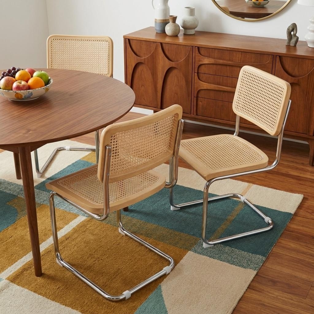 HomeRoots Set of Two Natural and Silver Steel Open Back Dining Side Chairs - 18.00 in. x 33.00 in. x 21.00 in.