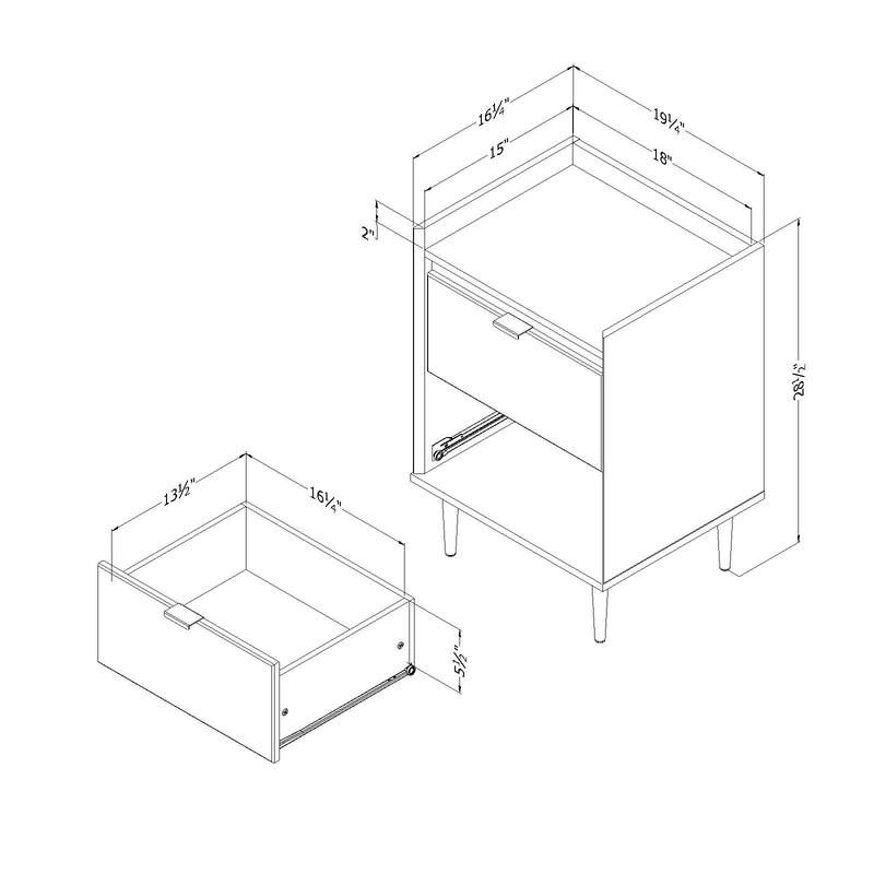South Shore Hype 2-Drawer Nightstand