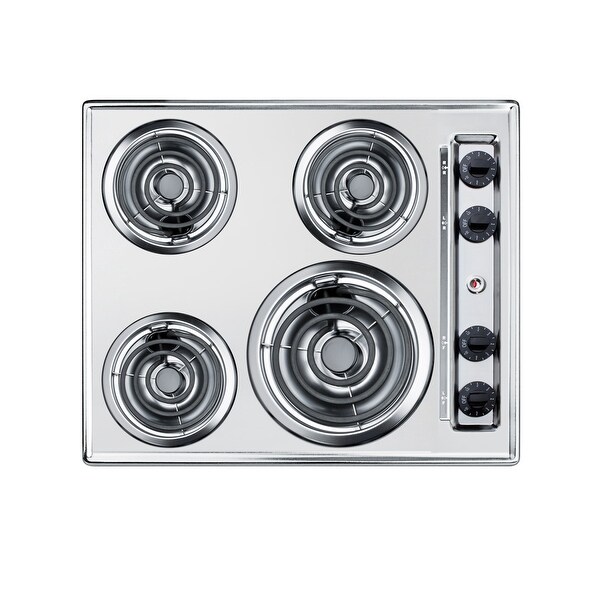 Shop Summit Zel03 24 Inch Wide 4 Burner Electric Cooktop Chrome