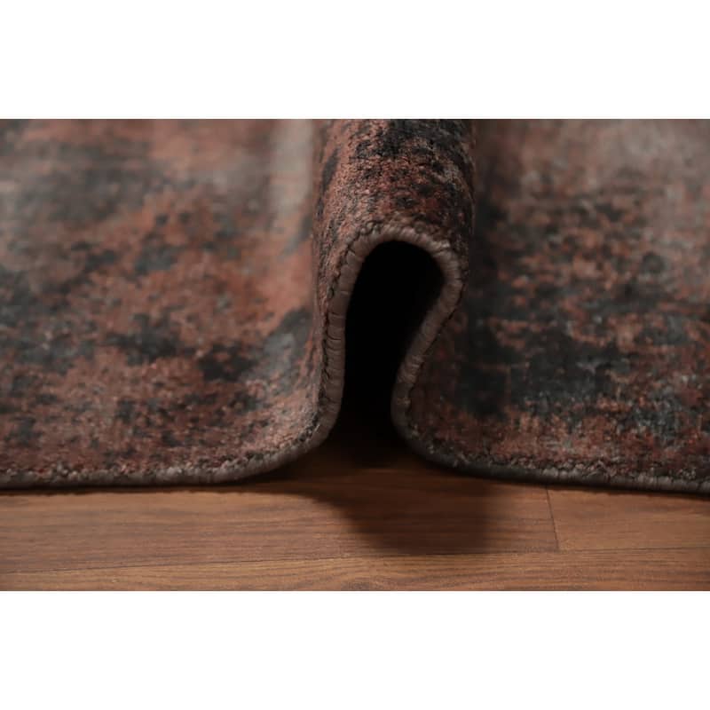 Hand Knotted Oriental Viscose Silk Carpet Modern Abstract Oranges & Rust Abstract Area Rug - 7' 9'' X 5' 9''