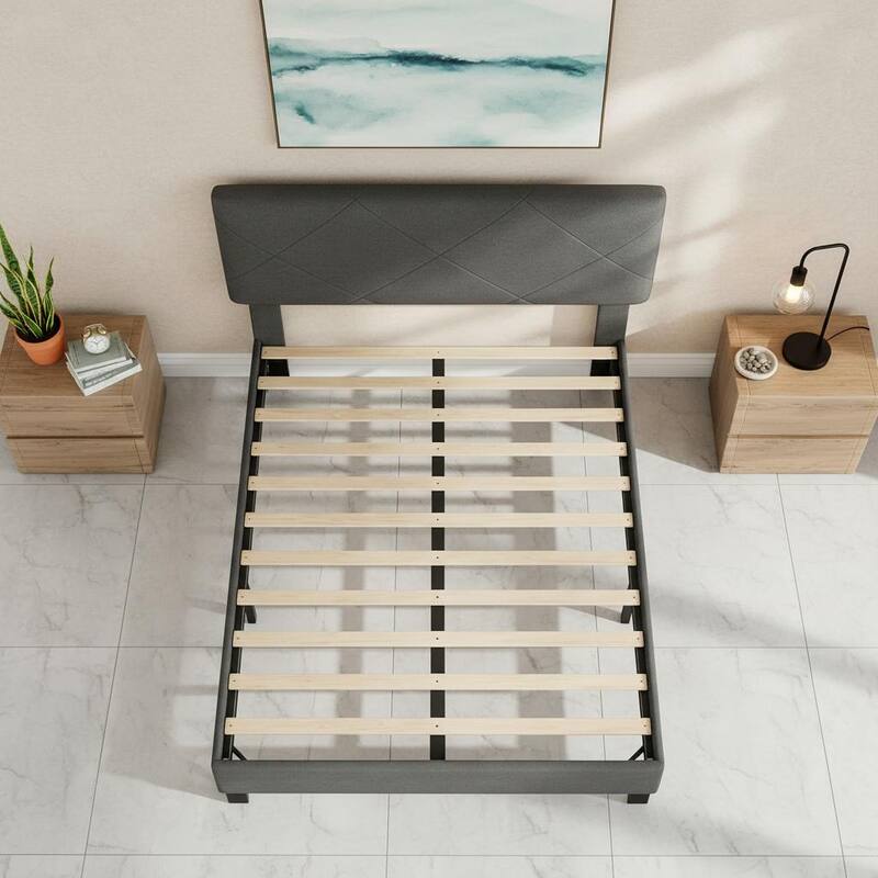 Bed Frame with Upholstered Headboard