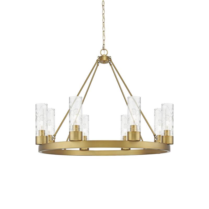 Innovations Lighting 617-8CR-28-36-8 Boreas Chandelier Boreas 8 Light - Brushed Brass / Deco Swirl