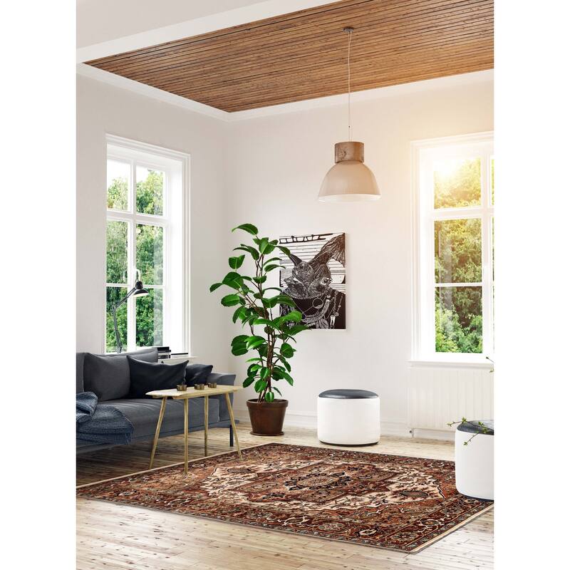 ECARPETGALLERY Hand-knotted Jules Sultane Ivory Wool Rug - 5'8 x 8'9