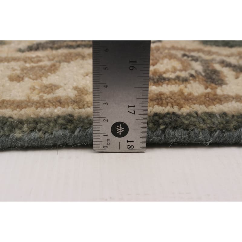 ECARPETGALLERY Hand-knotted Royal Oushak Dark Grey Wool Rug - 2'4 x 18'2