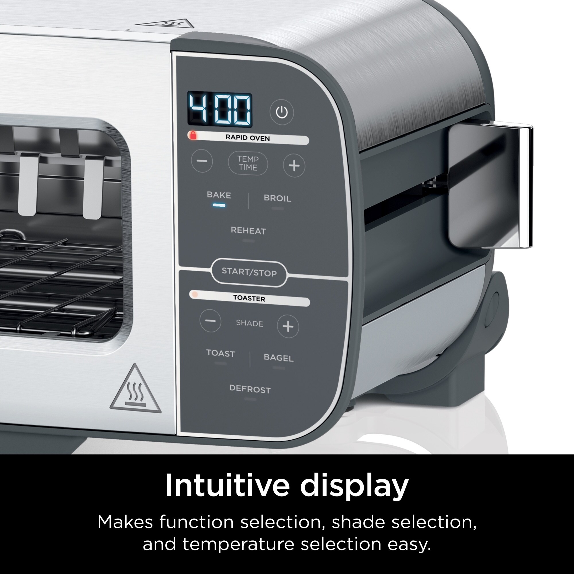 Ninja ST101 Foodi 2 in 1 Flip Toaster 2 Slice Capacity Compact Toaster Oven 1500 Watts Stainless Steel